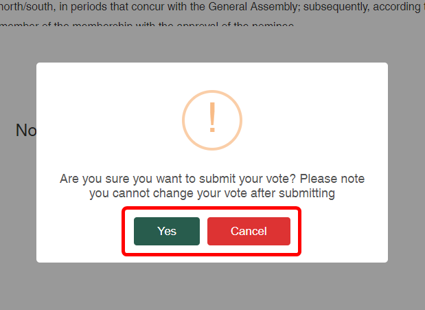 GA voting app vote confirmation 