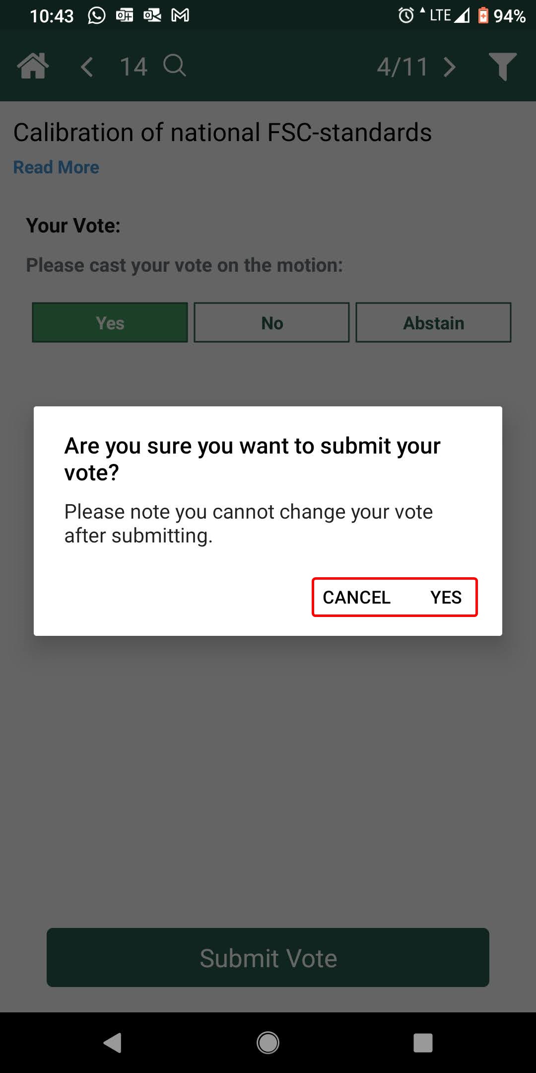 GA voting app vote confirmation mobile