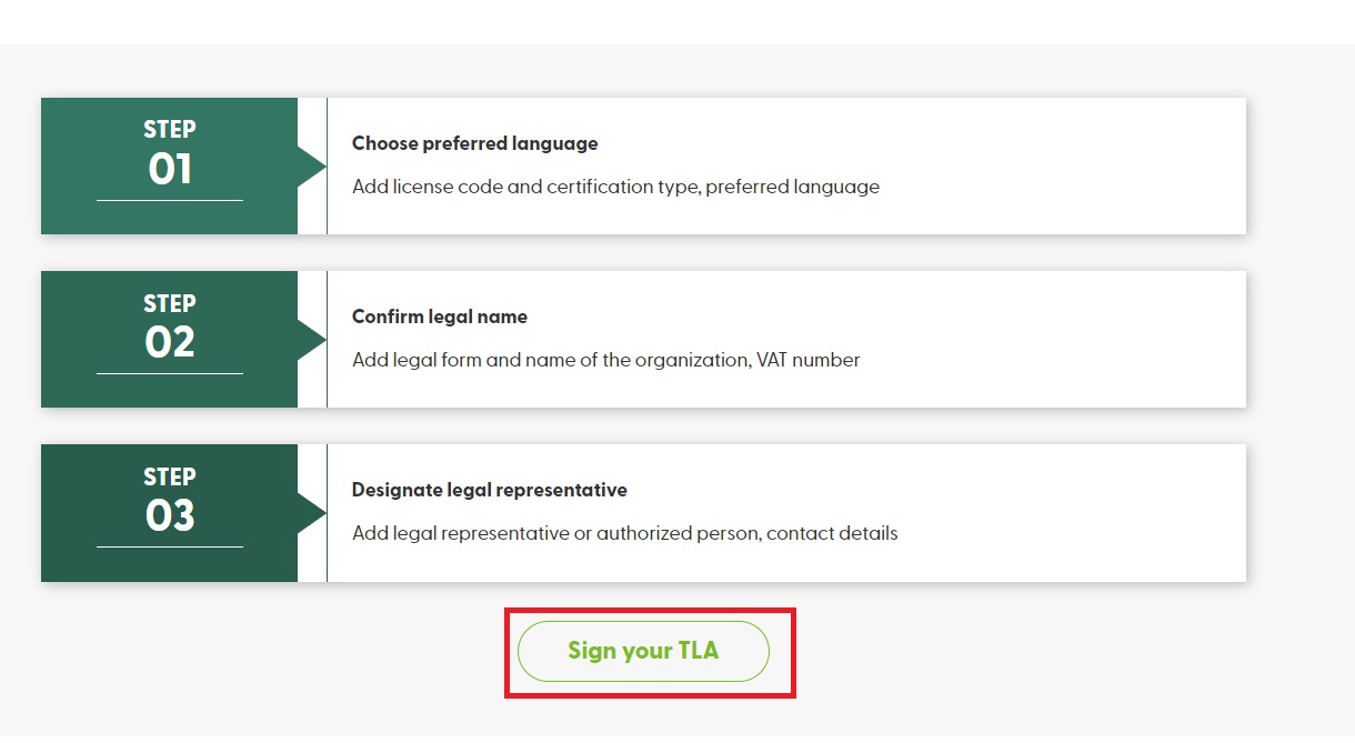 certification portal start tla