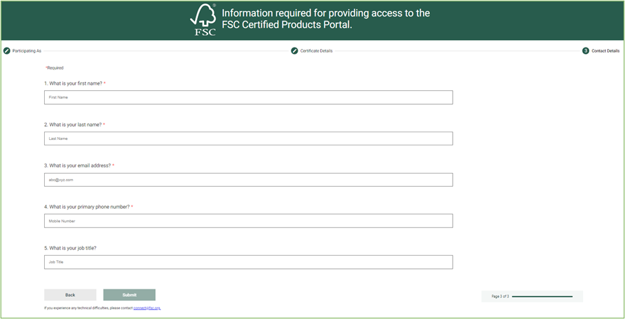 Mandatory fields