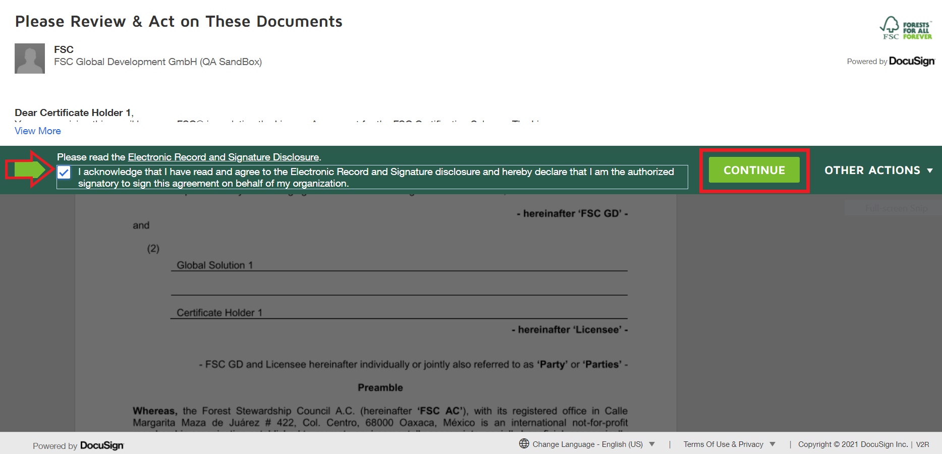 read the electronic record and signature disclosure
