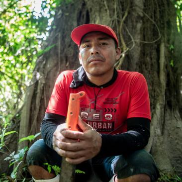 Worker in Peruvian forest